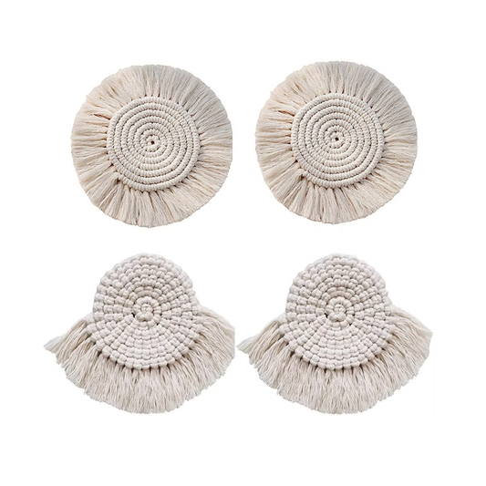 Handmade Boho Macrame Coasters (Pack of 6)