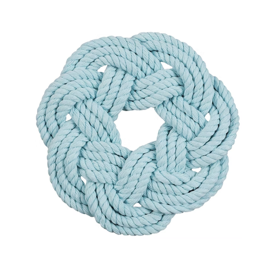 Handmade Boho Macrame Coasters Blue (Pack of 6)