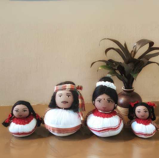 Handmade Tribal Family Dolls - 4 Pieces