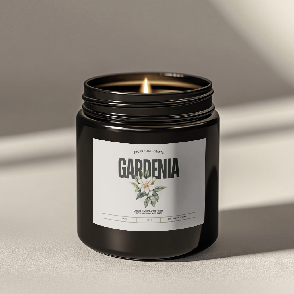 GARDENIA | Natural Aromatic Handmade Soy Wax Jar Candle