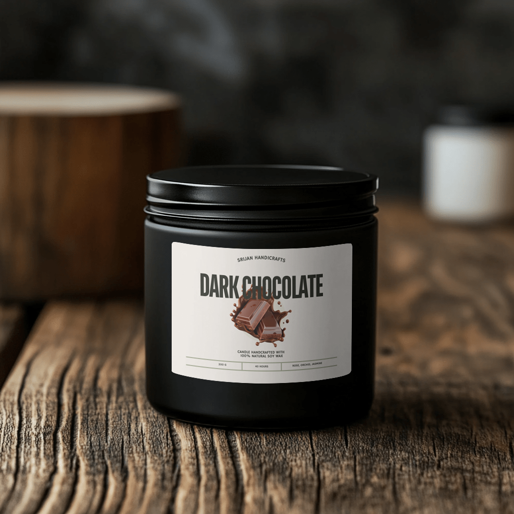 DARK CHOCOLATE | Natural Aromatic Handmade Soy Wax Jar Candle