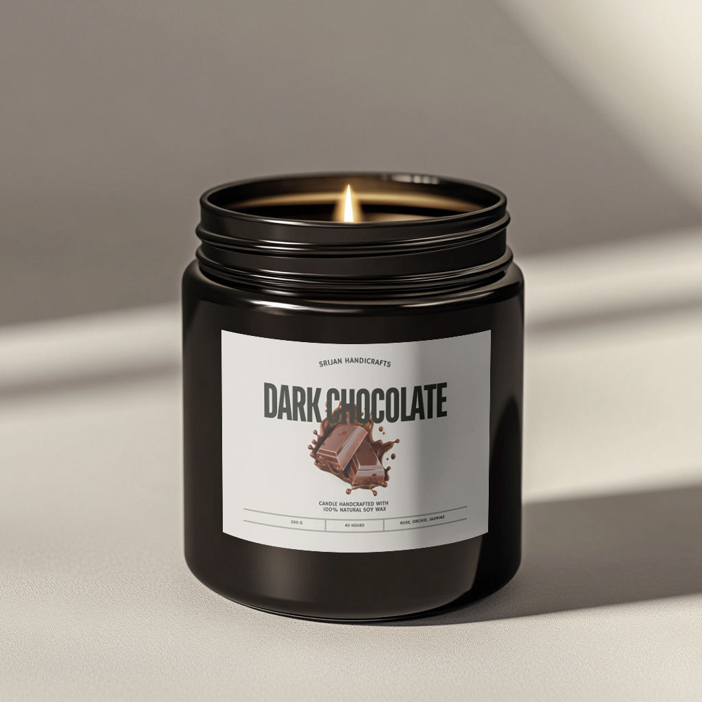 DARK CHOCOLATE | Natural Aromatic Handmade Soy Wax Jar Candle